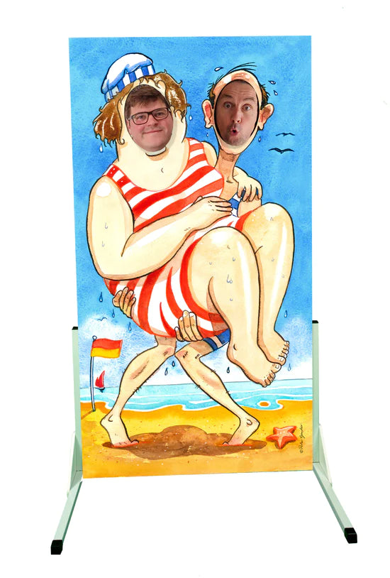 Seaside theme thin tim and big bertha face in the hole board