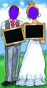 Wedding Chalkboard Face in the Hole Board - digital image