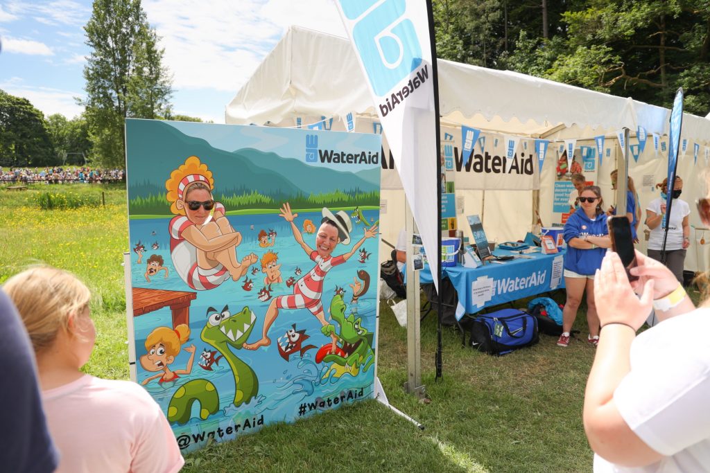 Great North Swim features WaterAid board