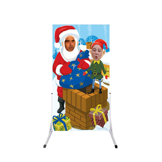 Santa Helper Face Santa & Elf Helper Christmas Face in the Hole Board – Photo Cutouts UK