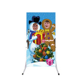 Christmas Photo Cutout - Snowman & Gingerbread 2 face hole design