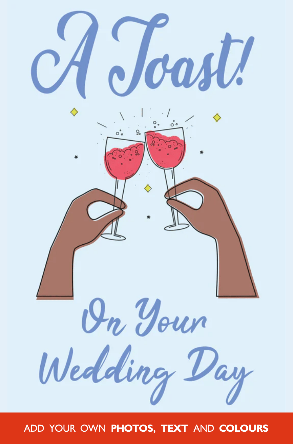 Toast on Your Wedding Day Mega Card design, A Toast! On Your Wedding Day
