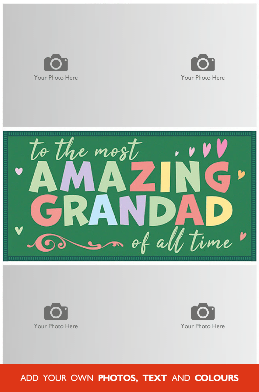Amazing Grandad Photo Mega Card design with four photo spaces
