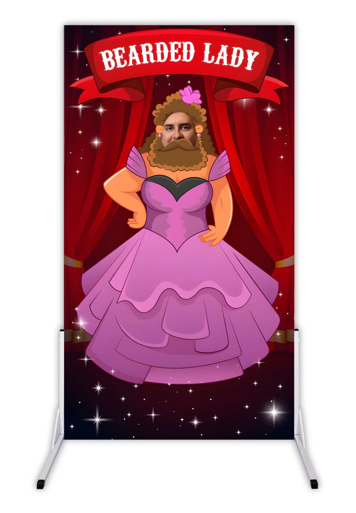 Bearded Lady face in the hole board with a face in the hole