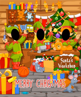 Santa's Workshop Christmas Photo Board design