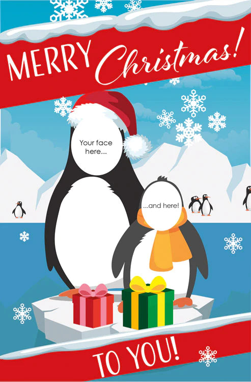 Personalised Funny Penguins Giant Card