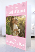 To The Best Mum Mega Card in a living room, mother and child photo