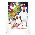 Winter Wonderland face in the hole board, front view with faces in the holes