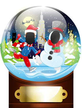 Skating Snow Globe Face in the Hole Board with space for branding