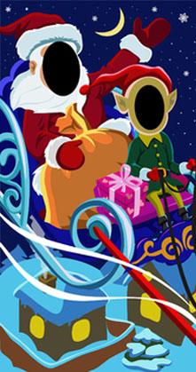 Santa's Sleigh Ride Christmas Photo Cutout Design