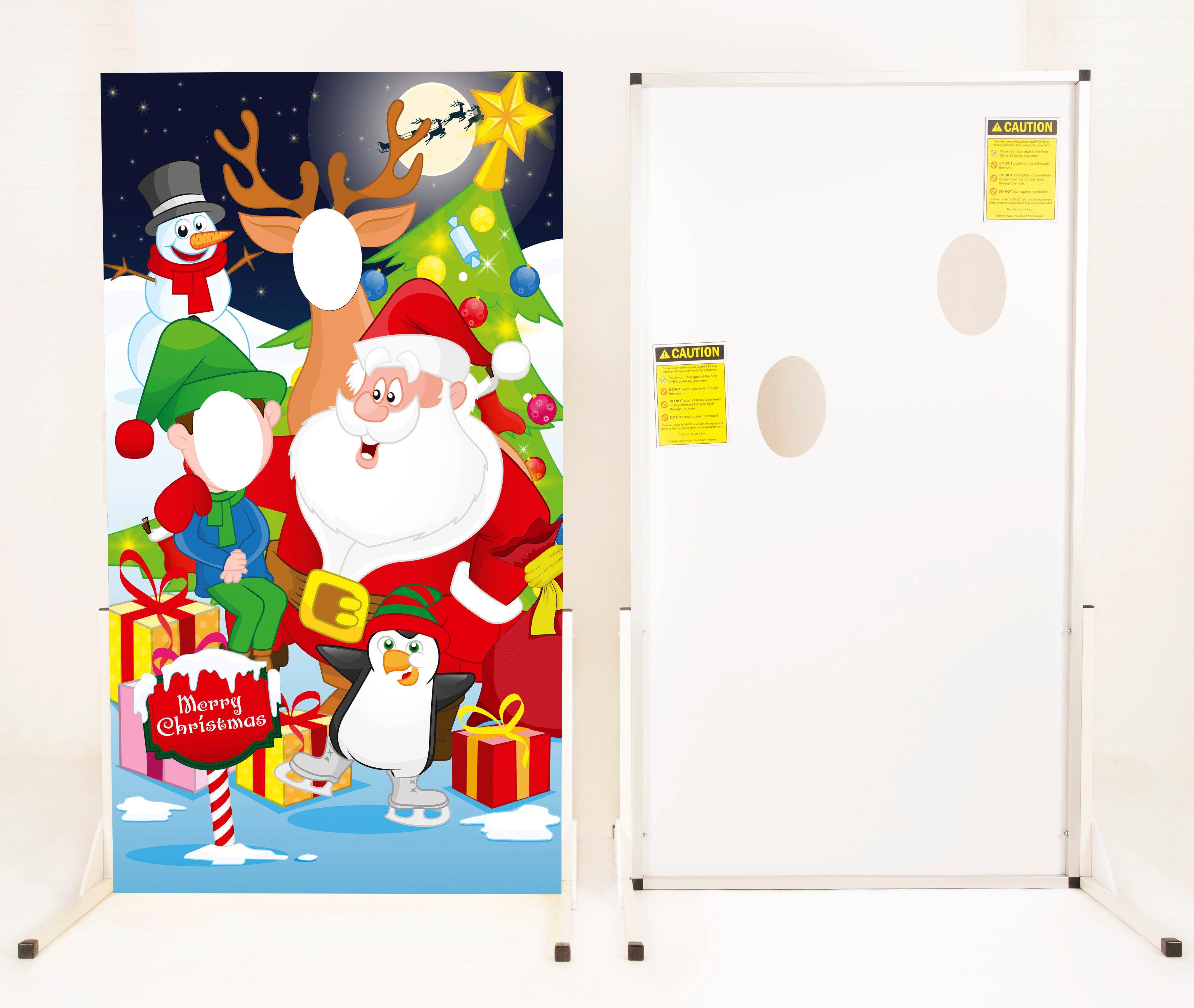 Santa & Child Outdoor 2 Face in the Hole Board Front and Reverse view