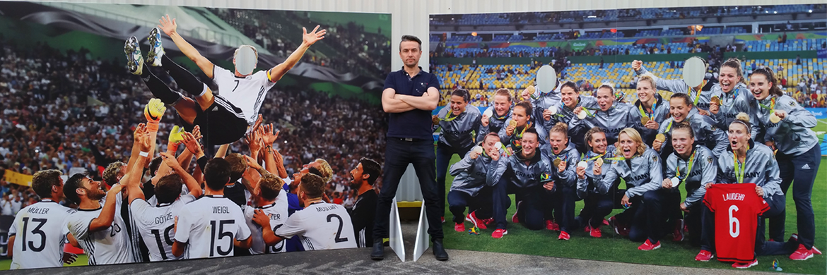 Football photo cutouts for the German International Teams