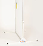Flower Power Face in the Hole Board, side view of the frame and steel T-leg