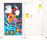 Santa's Sleigh Ride Christmas Photo Cutout Board front and reverse