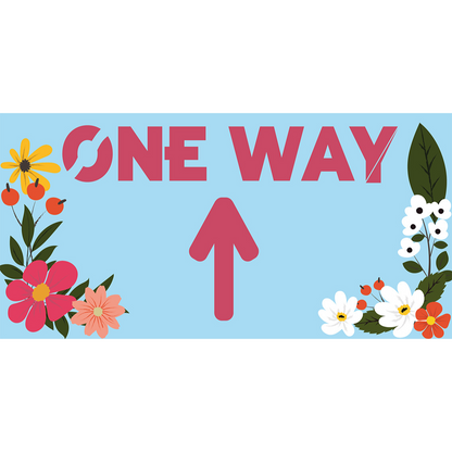 Floral One Way Floor Stickers