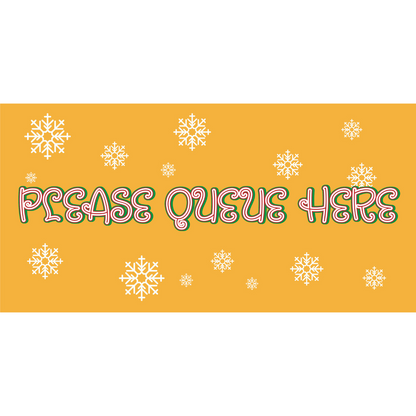 Christmas Please Queue Here Floor Stickers