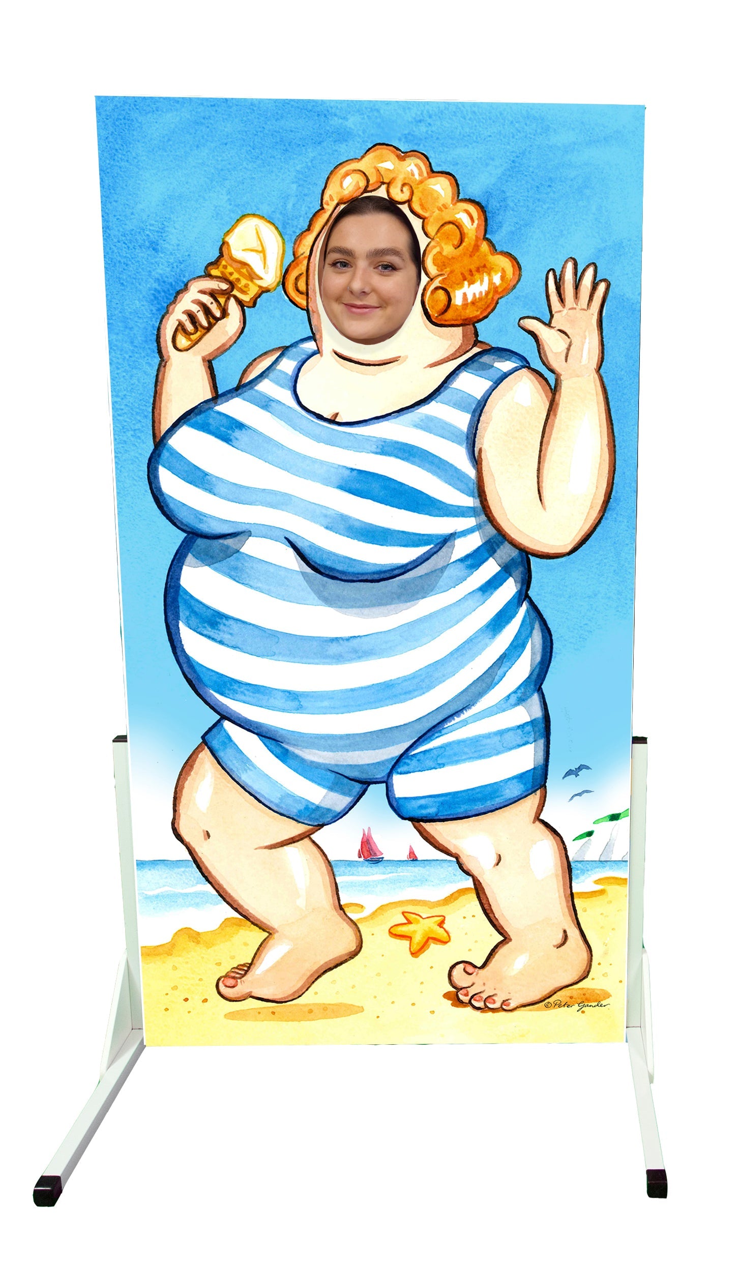 seaside fat mabel face in the hole board