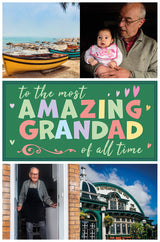 Happy Fathers Day Grandad Photo Collage Card - Upload your own photos
