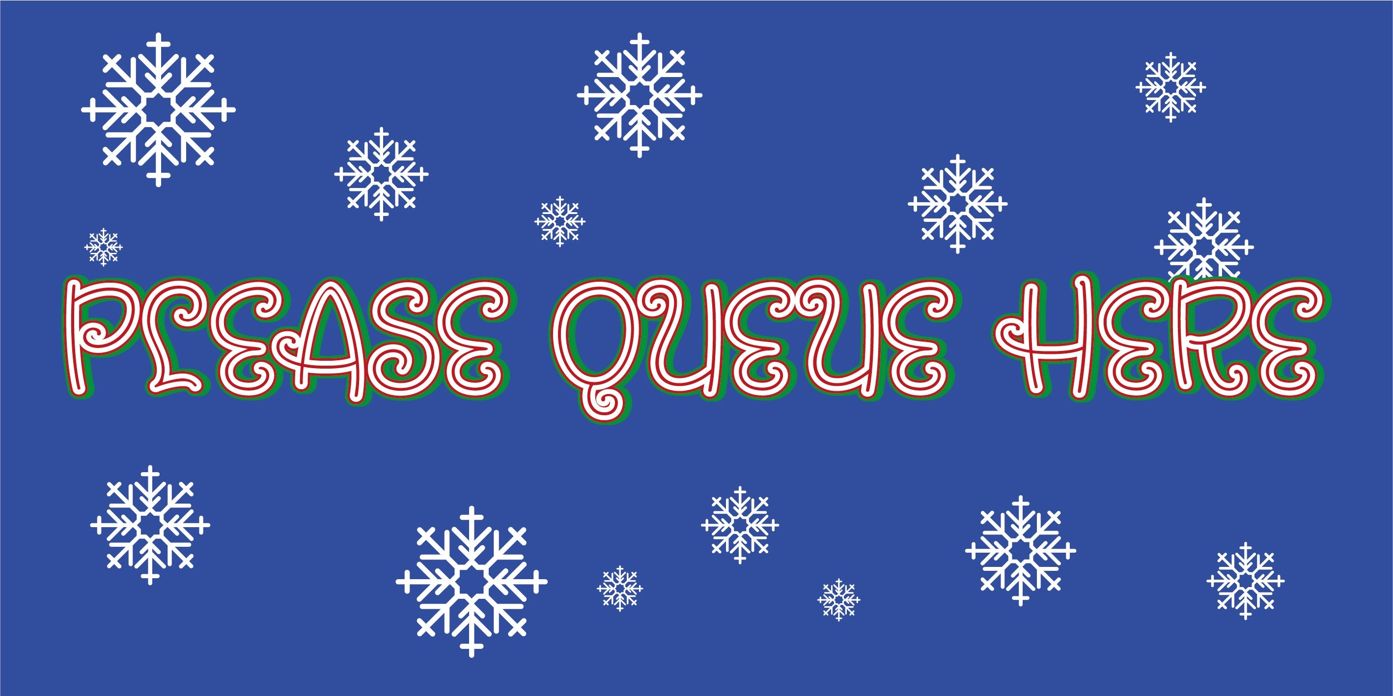 Christmas Please Queue Here Floor Stickers