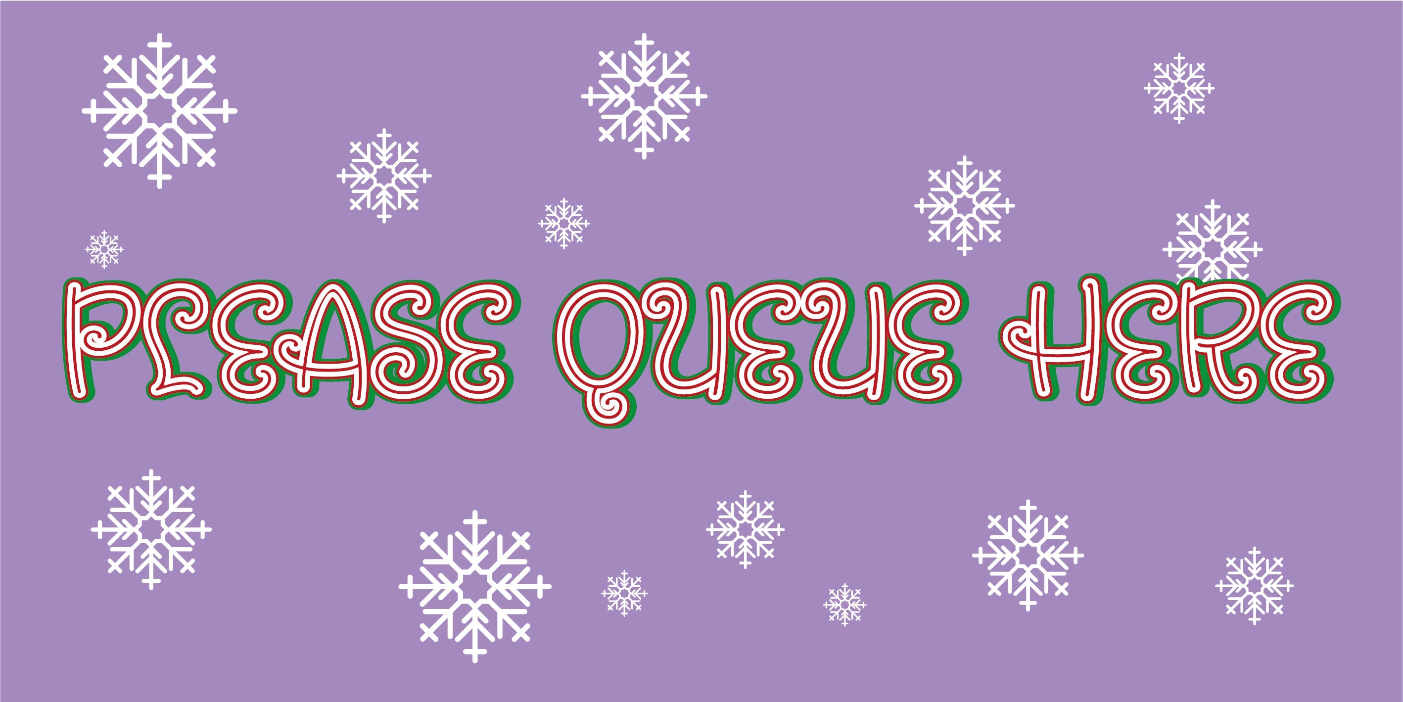 Christmas Please Queue Here Floor Stickers