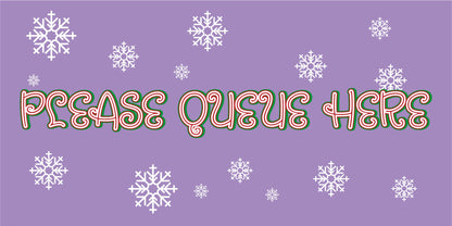 Christmas Please Queue Here Floor Stickers