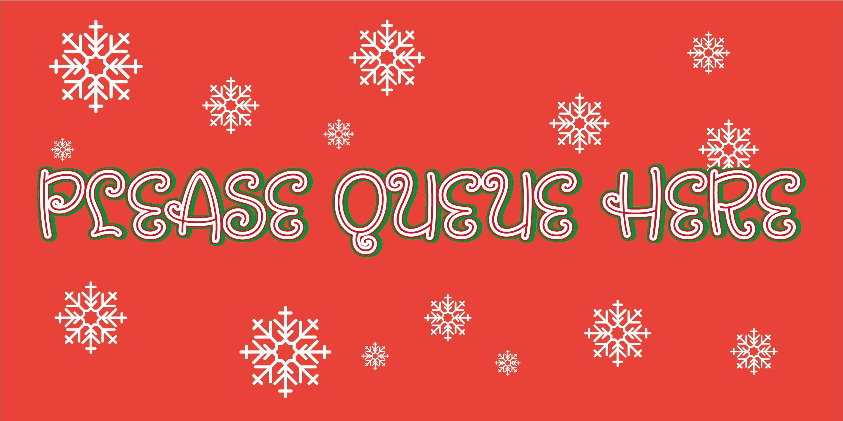 Christmas Please Queue Here Floor Stickers